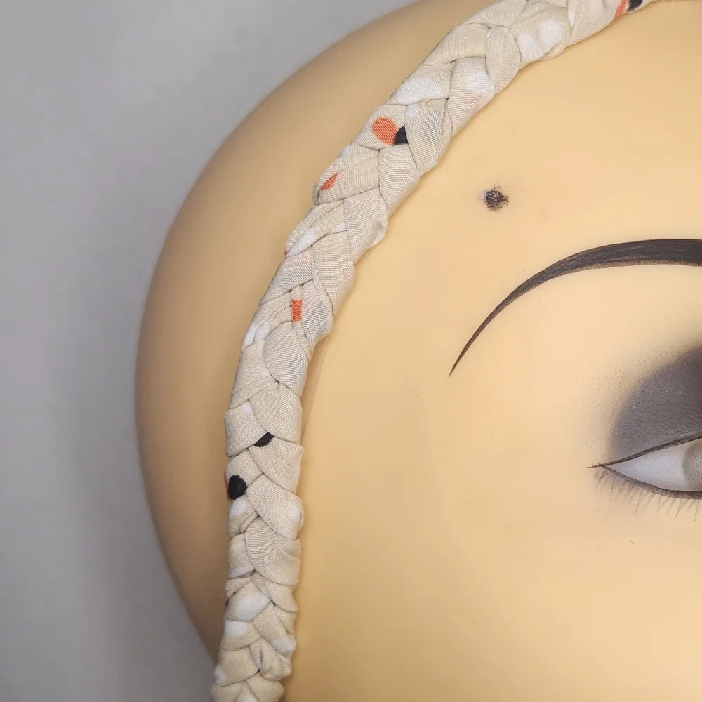 Bohemian Braided Headband with Feather, Chain and Matching Earring Standout Look